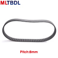 Rubber synchronous belt HTD8M 696 704 712 720 728 pitch=8mm arc tooth industrial transmission belt toothed belt width 20/30/40mm