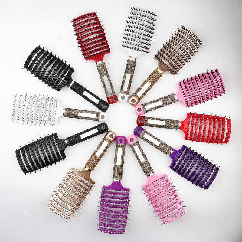 Hair brush Girls Hair Scalp Massage Comb Bristle Nylon Women Wet Curly Detangle Hair Brush for Salon Hairdressing Styling Tools