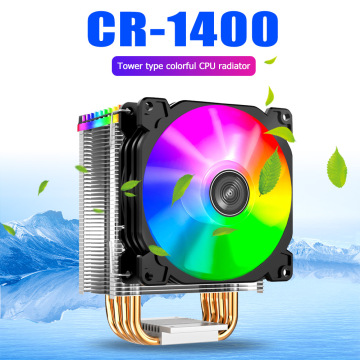 Tower Type CPU Cooler 4 Pure Copper Heat Pipes RGB PWM 4Pin Cooling Fan Radiator for Intel/AMD Automatic Color Change Heatsink