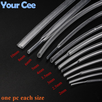 2:1 Heat Shrink Tube Shrinkable Sleeve Heatshrink Tubing Insulation Wire Cable 600V Clear Color 9pc Each Size 2 to 10MM