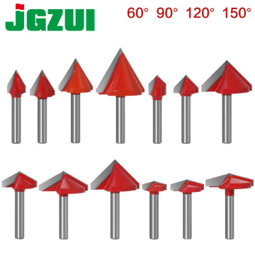 6mm V Bit-1PCS,CNC solid carbide end mill,tungsten steel woodworking milling cutter,3D wood MDF router bit,60 90 120 150 degrees