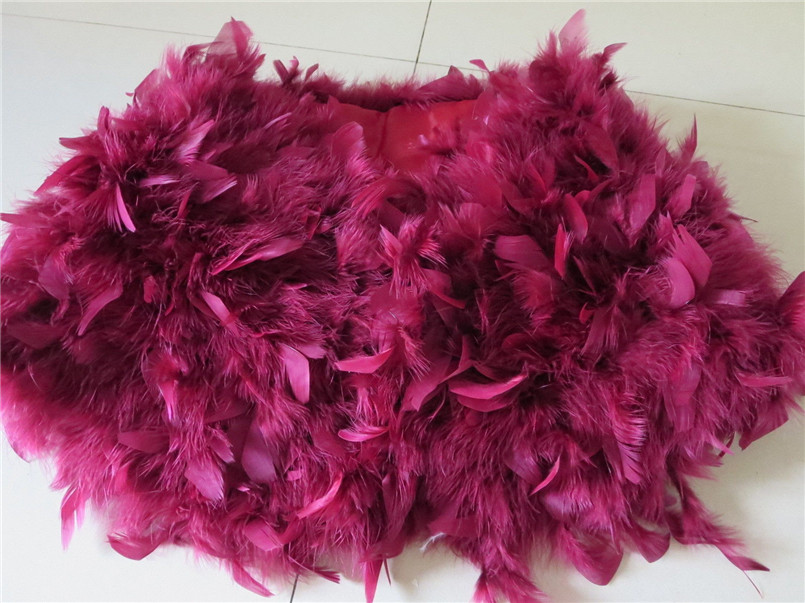 women fur shawl real ostrich fur wrap female burgundy pink wedding dinner scarf evening bridesmaid shawl feather stole furryS63