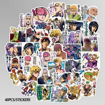 40Pcs JOJOs Bizzare Adventure Anime Stickers Bullet Journal Scrapbooking Notebook Stationery Stickers Kids Diary Journal Cartoon