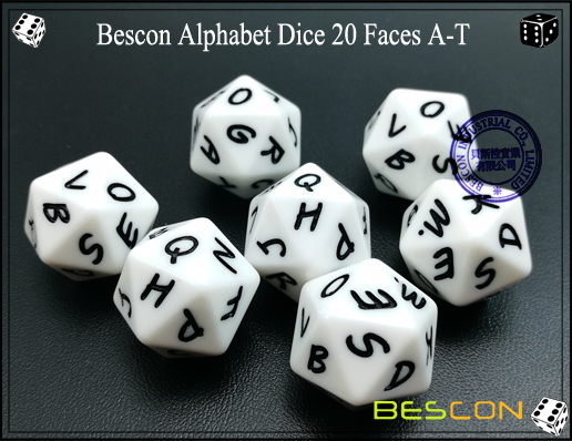 Bescon Alphabet Dice 20 Faces A-T-2