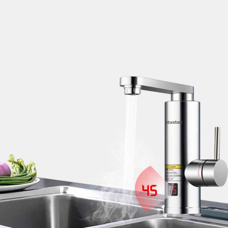 Kbxstart Kitchen Instant Electric Hot Water Heater Tap Bathroom Led Faucet Luxurious 3 Seconds Fast Heating Pump