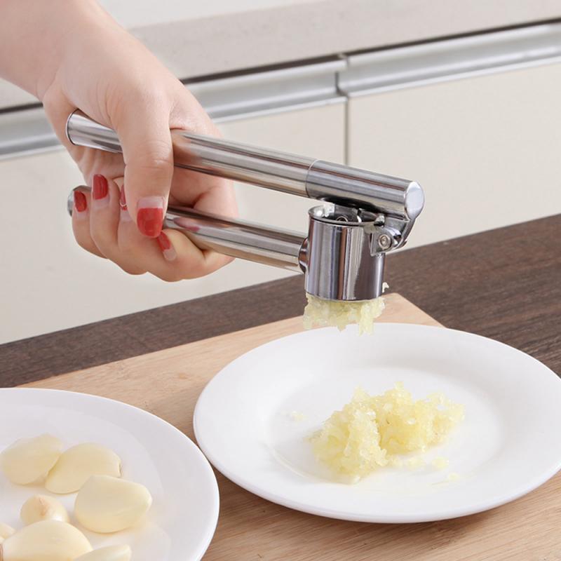 Portable Garlic Press Crusher Deluxe Stainless Steel Thickening Device Manual Folder Tools Kitchen Herb Grinder Spice Grinder