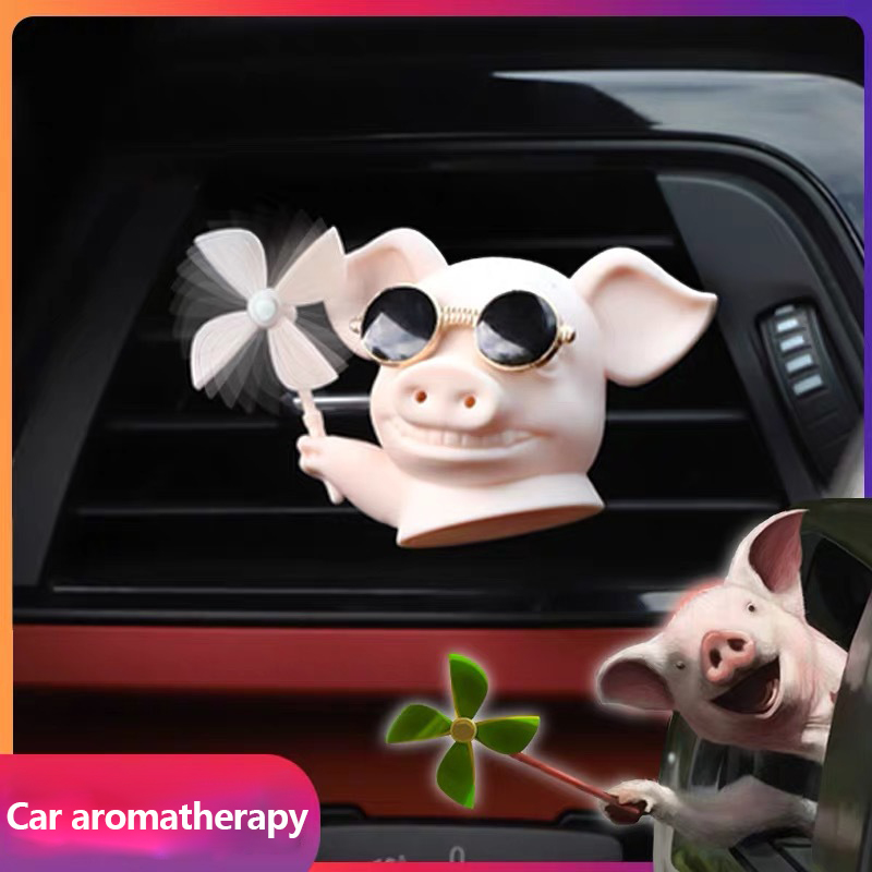 1Pcs Car Air Pig Fragrance Diffuser Air Freshener Auto Interior Scent Aromatherapy Decor Car Interior Accessories