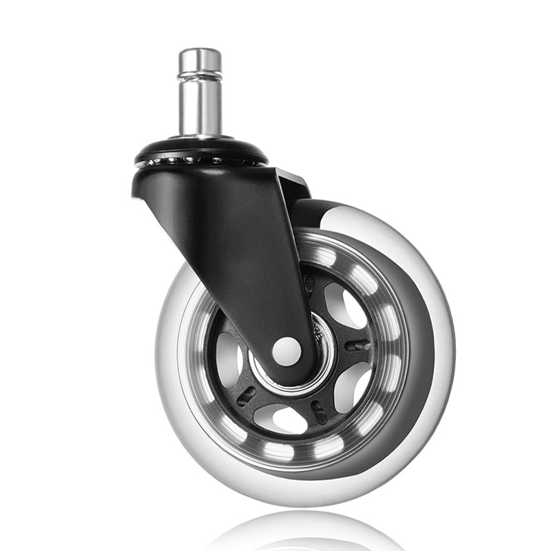 5PCS Office Chair Caster Wheels 2.5 / 3 Inch Swivel high quality wear-resistant PU Rubber Caster Replacement Soft Safe Rollers