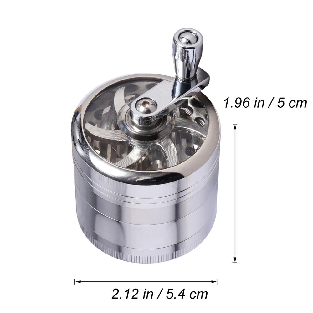 4 Layers Tobacco Spice Grinder Herb Weed Grinder with Mill Handle Salt and Pepper Mills Kitchen Tools