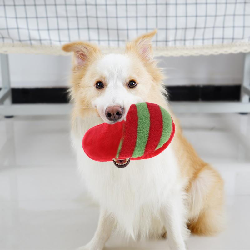 Pet Toys Puppy Plush Slipper Shaped Dog Sound Chew Play Toy for Pet Cats Funny Squeaker Dog Products
