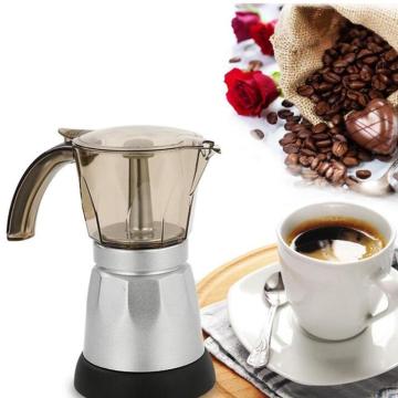 300ML Electric Italian Top Moka Coffee Pot Percolators Tool Filter Cartridge Stainless Steel Electrical Espresso Maker