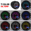 Dynoracing 52mm Dual Display Oil temp Gauge 7 colors Led 40-140 Celsius Oil temp meter with Stepper Motor BX101499