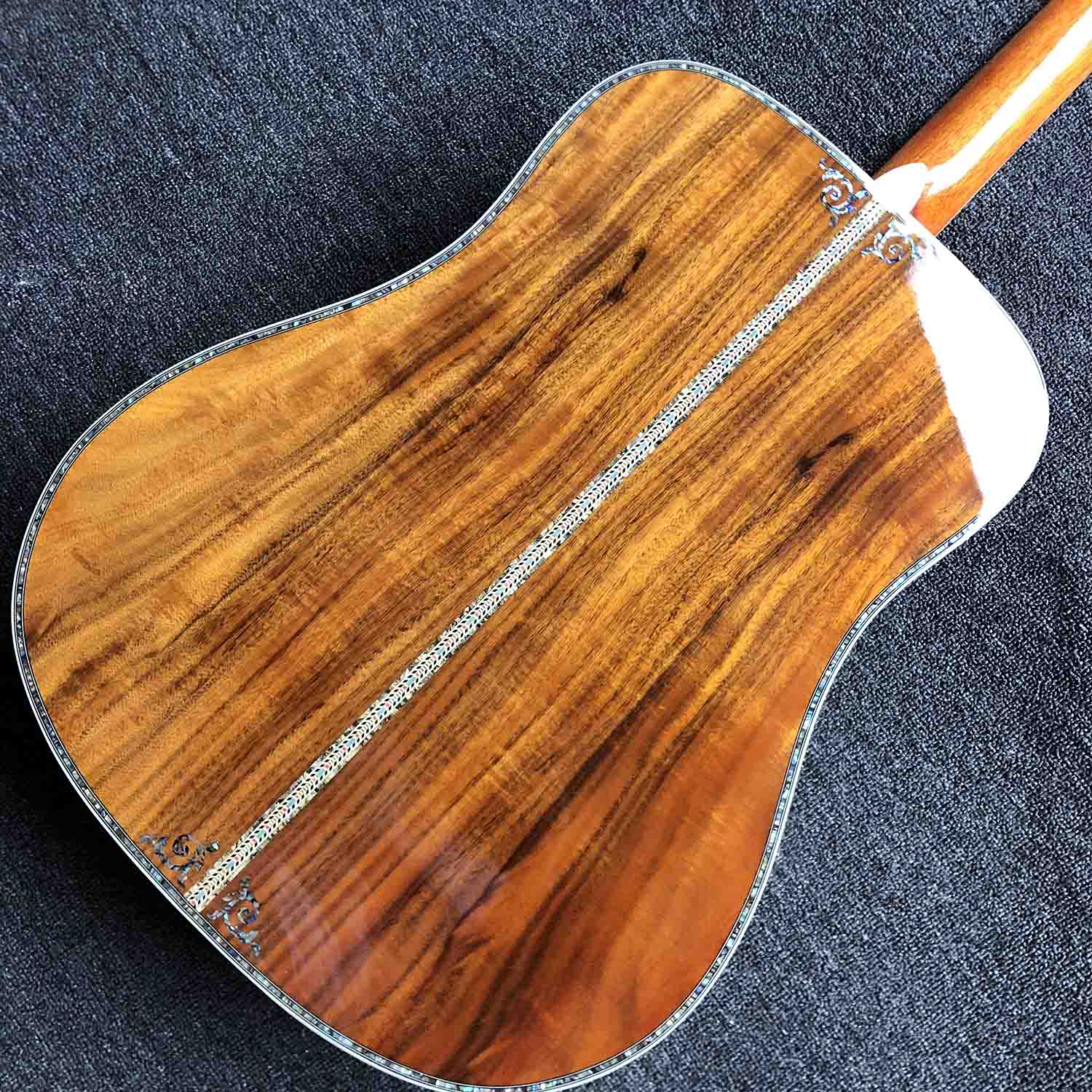 Custom 41" KOA Wood Top Real Abalone Inlay Mahogany Neck Bone Nut Saddle Acoustic Guitar