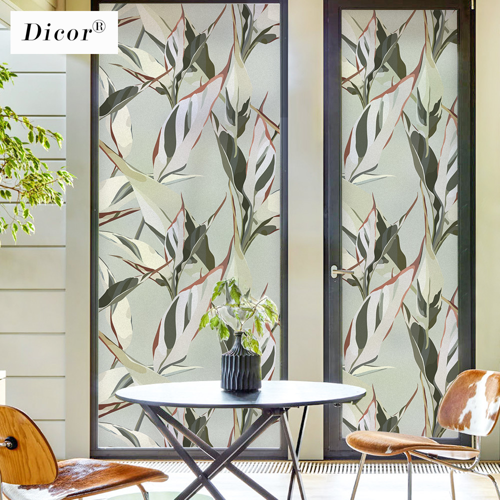 Genuine DICOR BLT2816 Art Decorative Films for Glass Static Cling No Glue Glass Films Opaque Etched Window Film Privacy Cling