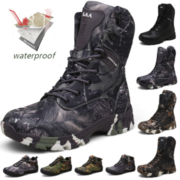 Men Boots Autumn Military Tactical Combat Ankle Boot Camouflage Winter Army Work Shoes Male Outdoor Hiking Shoes Hunting Boots