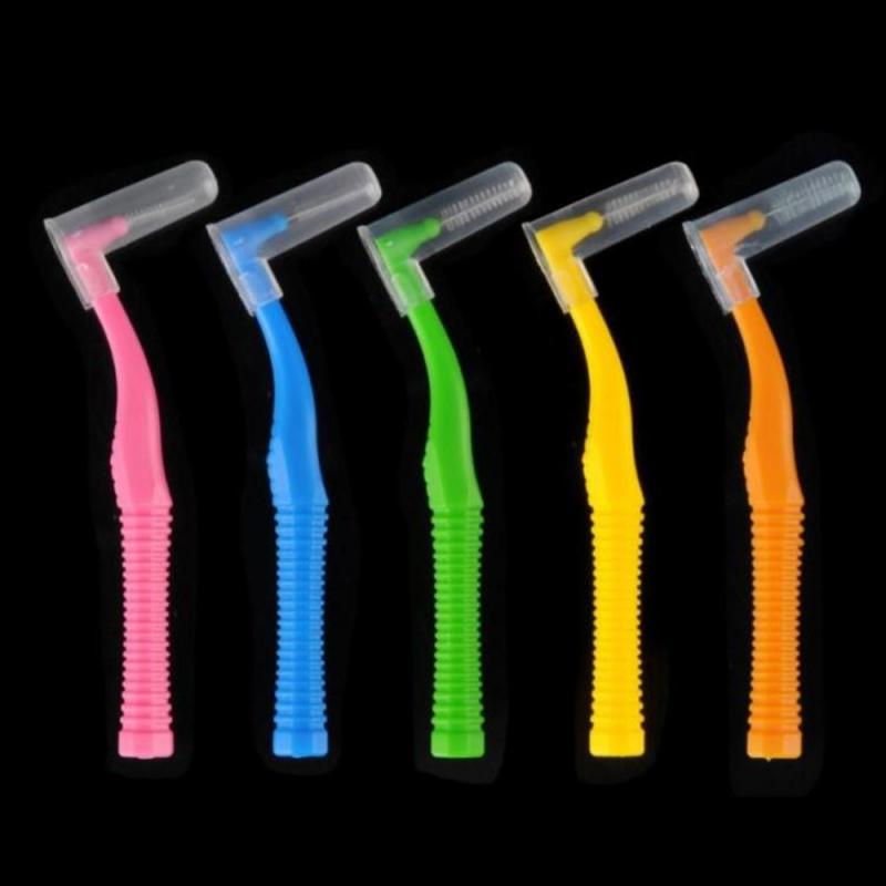 20Pcs/box L Shape Push-Pull Interdental Brush Orthodontic Toothpick Teeth Whitening Tooth Pick ToothBrush Oral Hygiene Care
