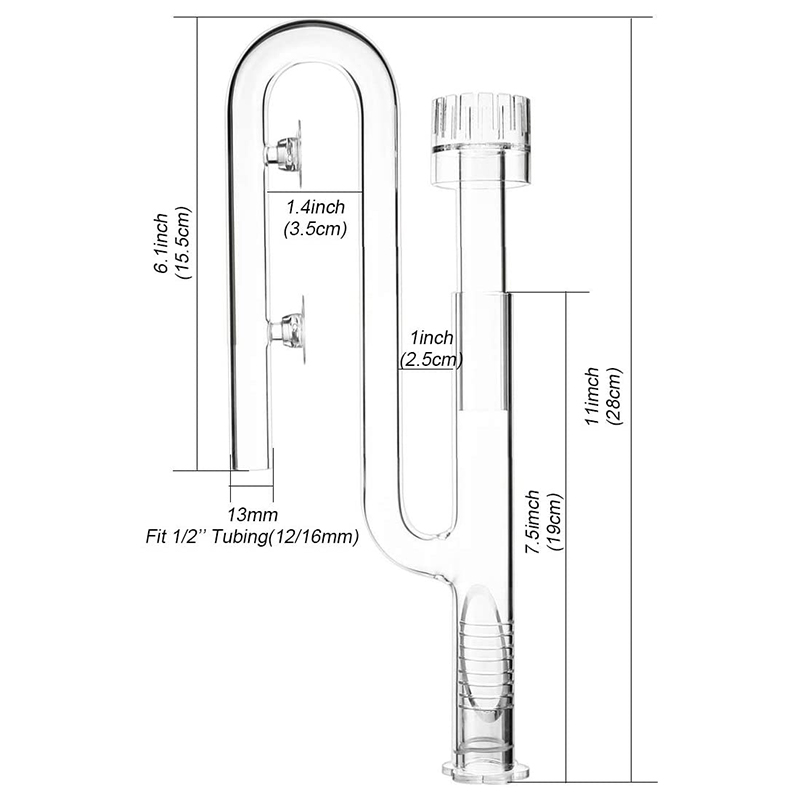 Aquarium Glass Kit with Deoiling Film Inflow and Horn Outflow for Fish Tank Filter Tube 1m Set for 12/16mm