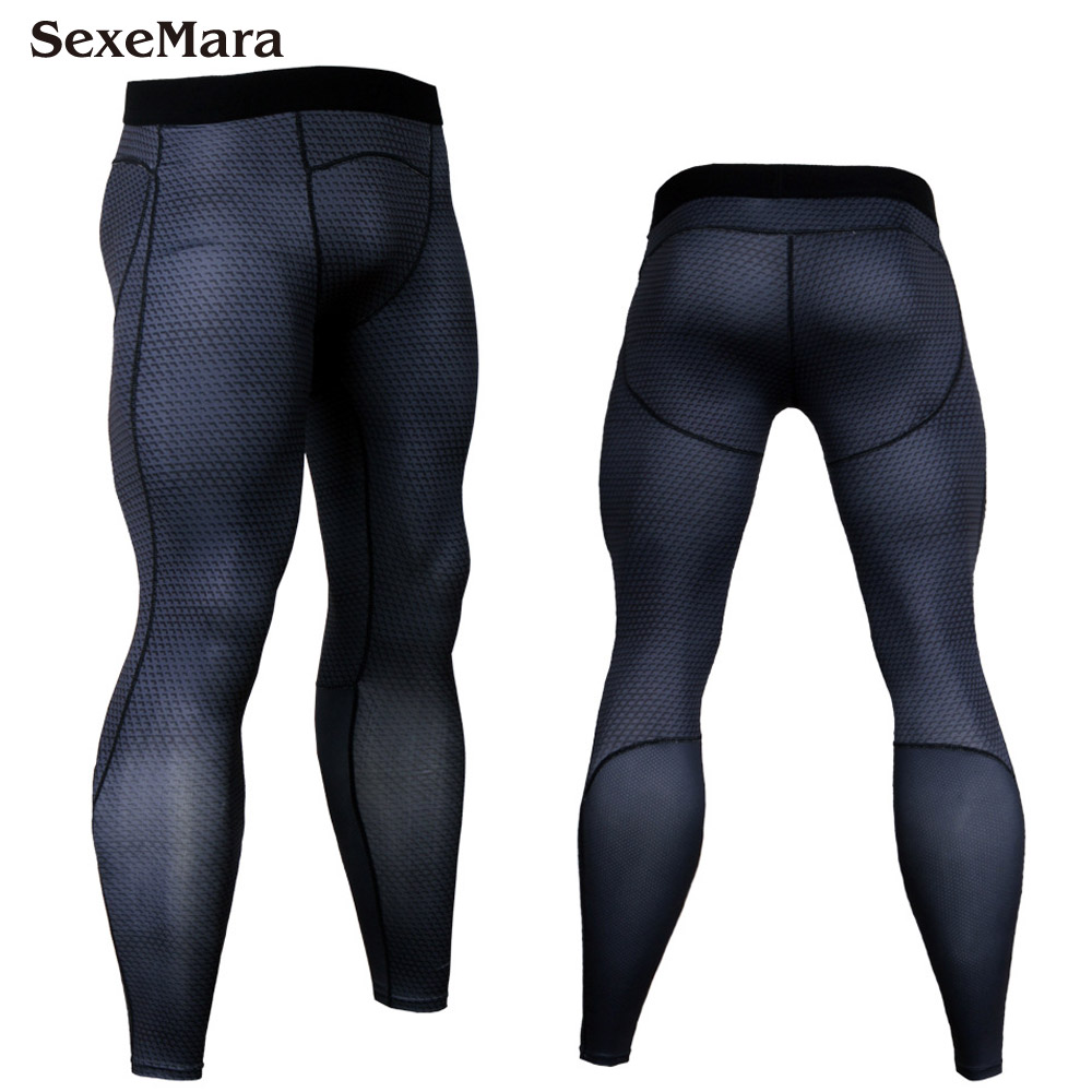 New Men's compression Leggings Running sports Gym Bodybuilding male Tight trousers capris of fitness pants of quick-drying
