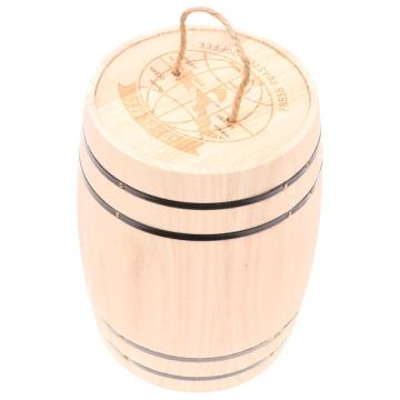 1pc Wooden Barrel Safe Versatile Durable Chic Wooden Cask Desk Organizer Pen Container Desktop Ornament