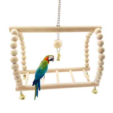Parrots Toys Bird Swing Exercise Climbing Hanging Ladder Bridge Wooden Origin Color Pet Parrot Macaw Hammock Bird Toy
