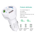 AIXXCO 3 Ports USB Car Charger Quick Charge 3.0 Fast Car Cigarette Lighter For Samsung Huawei Xiaomi iphone Car Charger QC 3.0