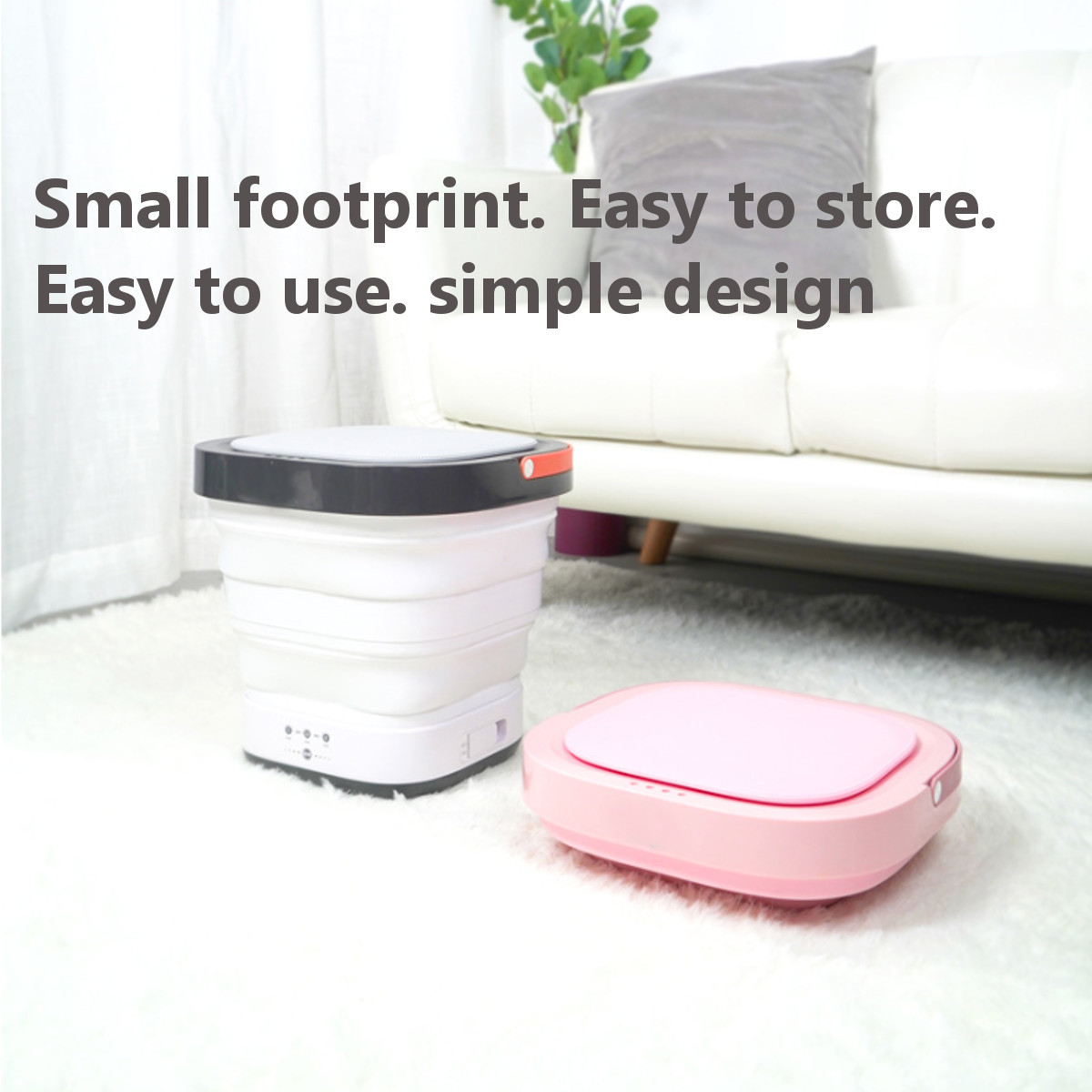 Portable Mini Folding Clothes Washing Machine Bucket Automatic Home Travel Self-driving Tour Underwear Foldable Washer and Dryer