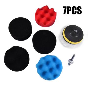 7pcs 8CM Car Polishing Wheel Kit Polishing Buffing Pad Kit for Auto Buffer With Drill Adapter Car Removes Scratches