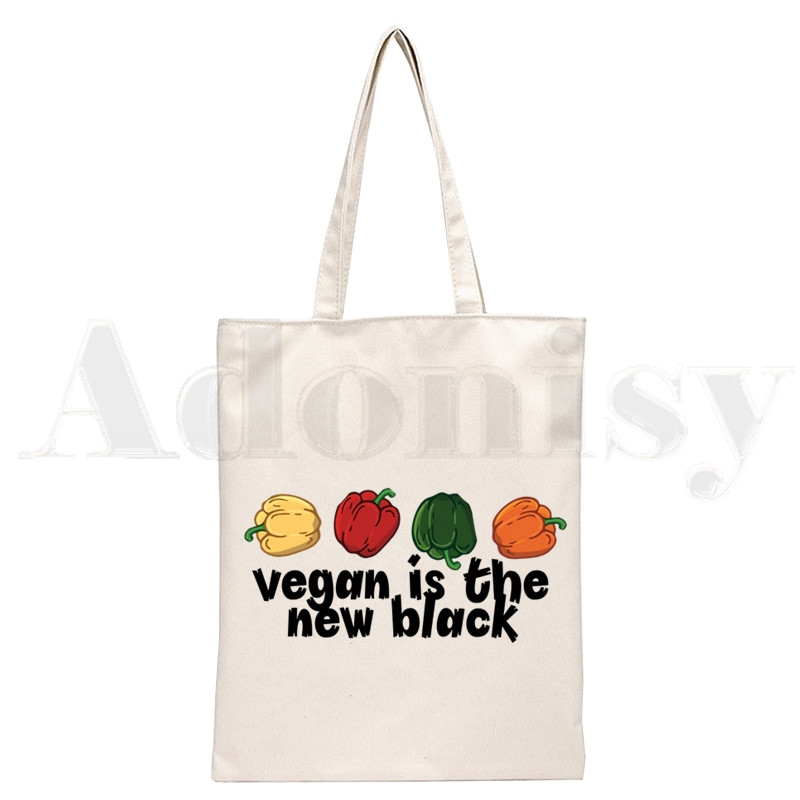 Kawaii Cartoon Vegan Floral Vintage Graphic Cartoon Print Shopping Bags Girls Fashion Casual Pacakge Hand Bag