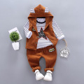 Baby Boys Spring Fall Print Set 0-1 2 3-4 year-old Boy Handsome Autumn Winter Clothes Three-piece Children's Clothes Fashion