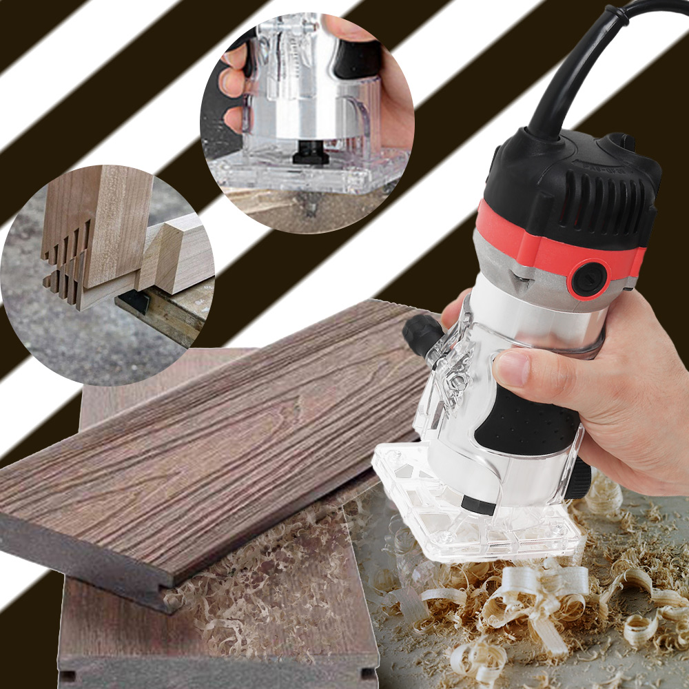 220V 800W Woodworking Electric Trimmer Wood Milling Engraving Slotting Trimming Machine Hand Carving Machine Wood Router