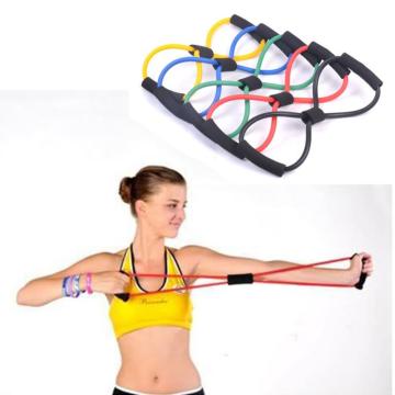 Yoga Resistance Exercise Bands Gym Fitness Equipment Drawstring 8 Word Chest Expander Elastic Muscle Training Tubing Tension Rop