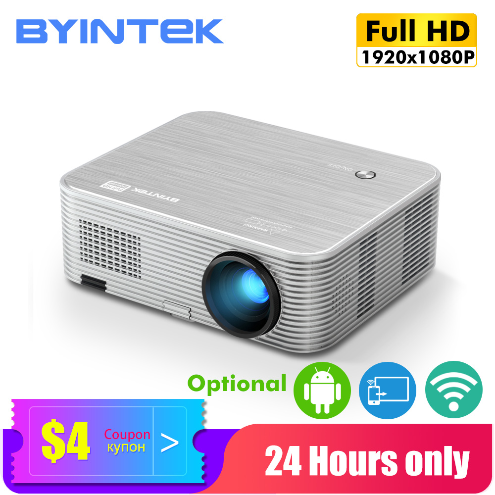 BYINTEK K15 Full HD 4K Cinema 1080P LED Video Smart Android Projector Proyector Beamer for 3D 300inch Home Theater