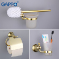 GAPPO Bathroom hardware sets golden Paper Holder towel bar roll holder toilet brush holder soap basket Luxury bath accessories