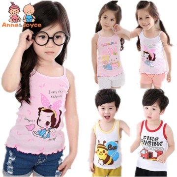 5Pc/lot Girls Tanks Baby Girl Summer Vest Girls Clothes Tank Wear Tops Cotton Sleeveless Cool Good Quality Suit 80-110cm