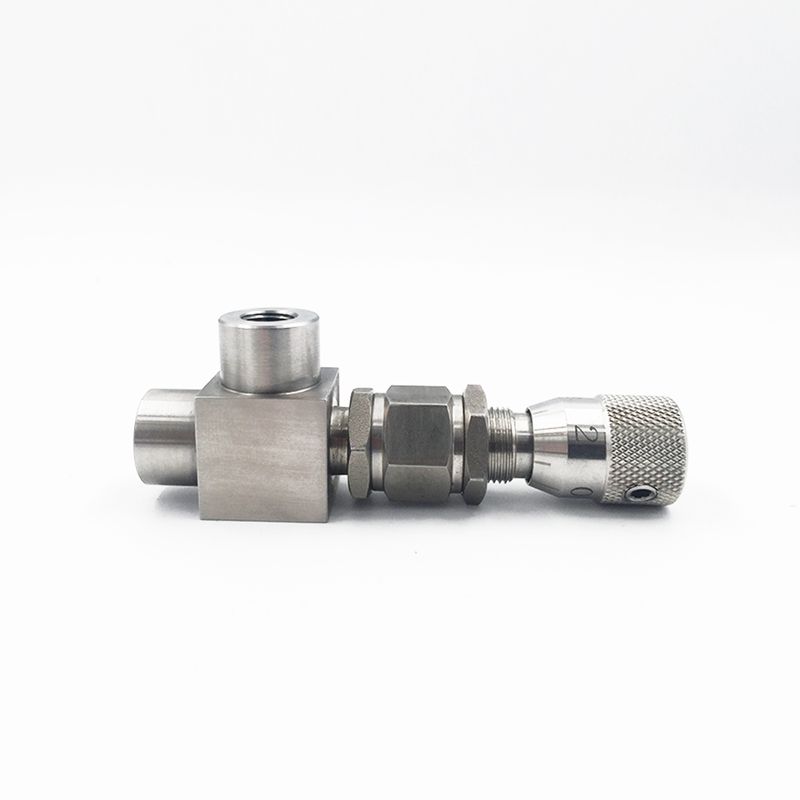 G 1/8" 1/4" NPT 3/8" 1/2" 304 SS Angle Type Micro Metering Needle Valve WL94H-320P Variable Flow Control Regulating Valve 32MPA