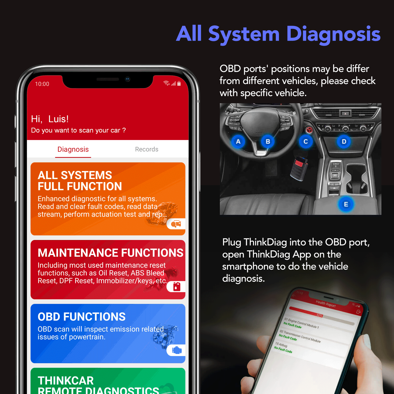 Thinkdiag Free-Years Software Configuration Diagnostic Tool All Car Brands All Maintenance softwares Free 1 or 2 years THINKDIAG