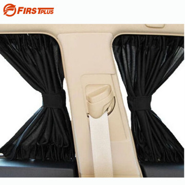 2 x Update 70S Aluminum Alloy Elastic Car Side Window Sunshade Curtains Auto Windows Sun Visor Blinds Cover - Black Beige Grey