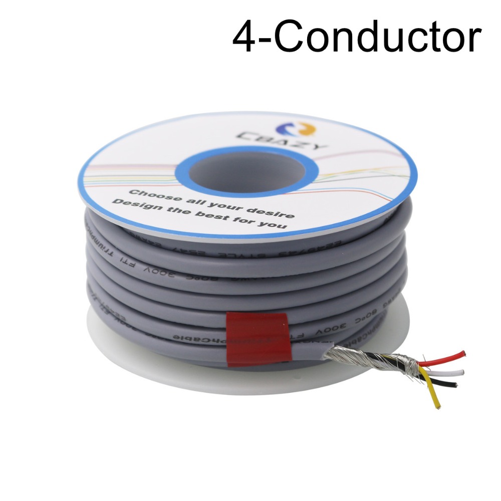 4C-Grey-6M-UL 2547 26 AWG Multi-core control cable copper wire shielded audio cable headphone cable signal line