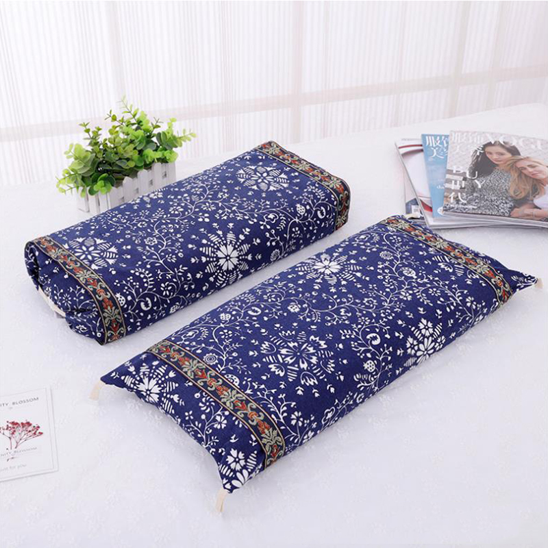 Dual-use palace pillow old coarse cloth pillow pillowcase cotton buckwheat shell pillow adjustable neck pillow Home textile