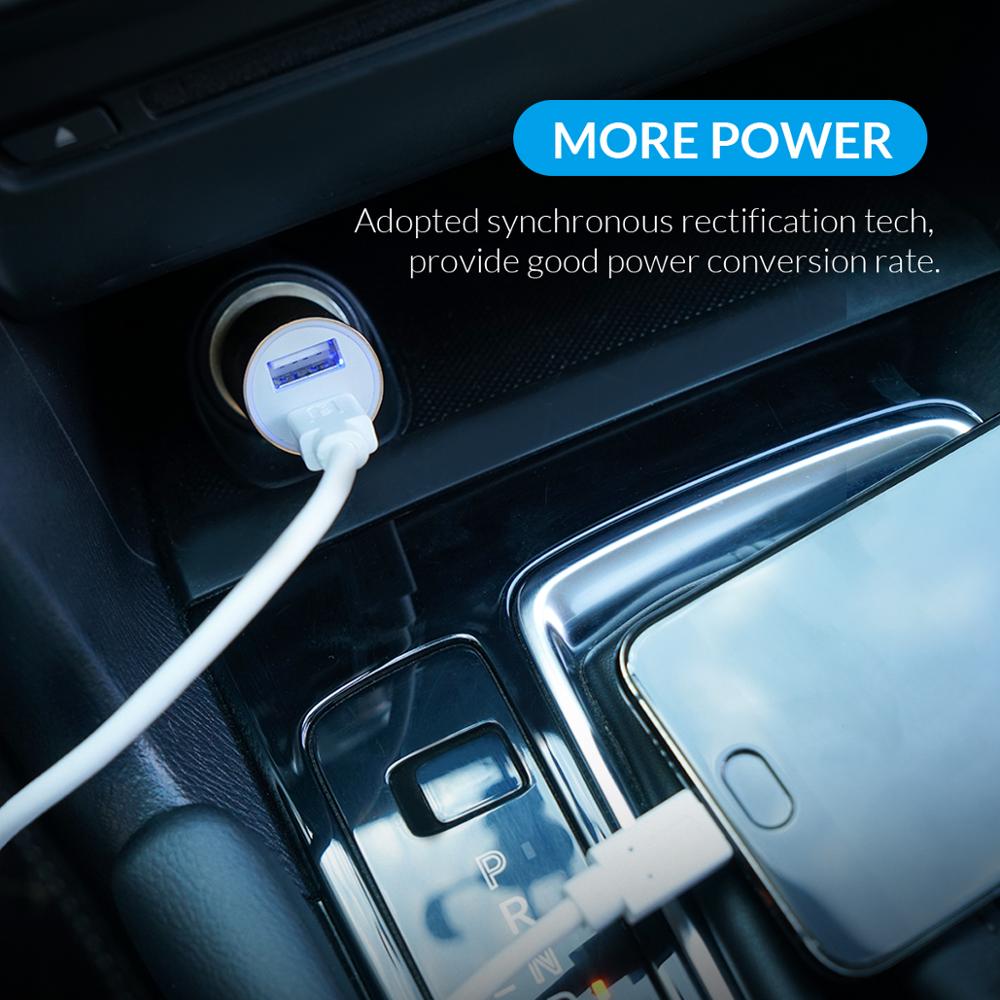 ORICO 15.5W 3.1A Car Charger Dual USB Type-C Fast Charging Universal Mobile Phone Charger Adapter For Samsung Huawei Xiaomi
