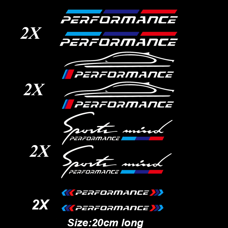 2pcs M Power Performance Car Windows Sticker For BMW E36 E39 E46 E60 E61 E64 E70 E71 E85 E87 E90 E83 F10 F20 F21 F30 E80 M3 M5