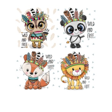 Cute set of cartoon forest animals T-shirt Applique Washable Badges Mom Patch Sticker DIY Cute Iron On Transfer T-shirt Printed