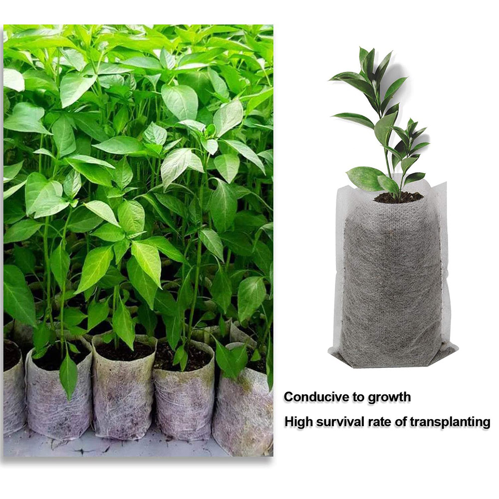 100/200pcs Biodegradable Non-woven Nursery Bags Eco-Friendly Ventilate Fabric Planting Growth Seedling Pots Garden Tools