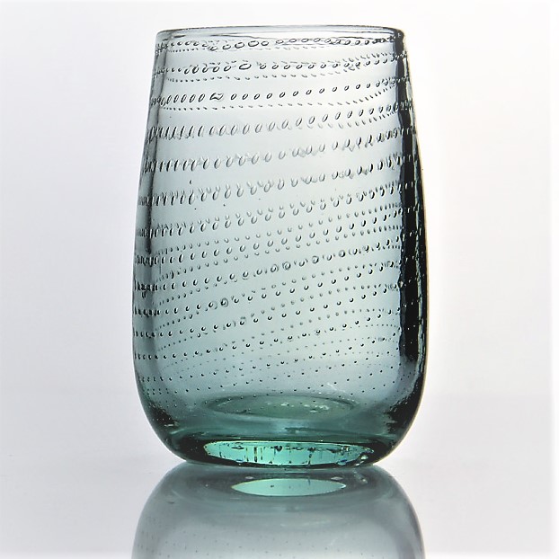 Green Bubbled Recycled Red Wine Glass