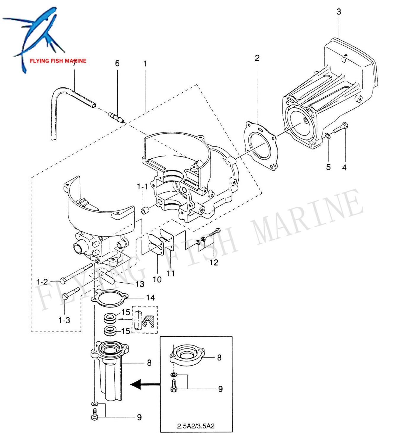 Outboard Engine 95299 27-95299 27-95299001 Cylinder Head Gasket for Mercury Marine Boat Motor 2-Stroke 2.2HP 2.5HP 3.3HP