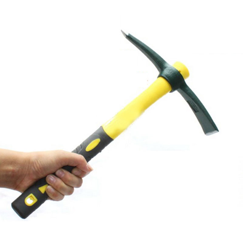 Pickaxe Outdoor Camping Mountain Mattock Fiberglass Handle Pick Axe Small Size Garden Pick Hand Tools