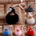 Baby Doll Toy DropshipCute Sleeping Baby Doll Key Chains For Women Bag Toy Key Ring Fluffy Pom pom Faux Fur Plush Keychains