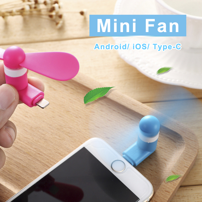 Heculas USB Fan Flexible Mobile Phone Mini Fan Removable Fans For Android iOS Type-C Power Bank Laptop USB Gadgets