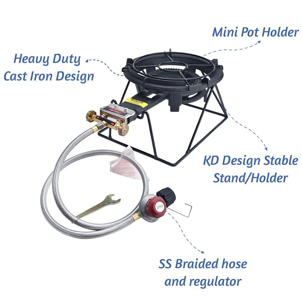 80000 BTU Camping Propane Burner Stove with Stand