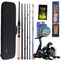 Sougayilang 3.0m Carp Fishing Rod Combo 6 Sections Feeder Rod and Carp Fishing Reel with Line Lure Hook Carrier Bag Full Kits